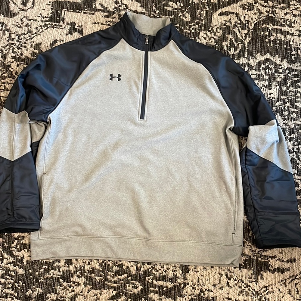 Under Armour loose 2XL cold gear gray zip pullover.